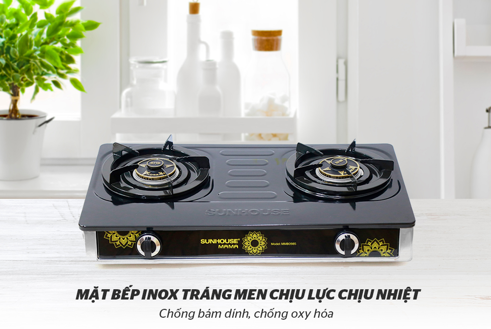 BẾP GAS DƯƠNG MẶT MEN CHÍNH HÃNG SUNHOUSE MAMA MMB0985 1
