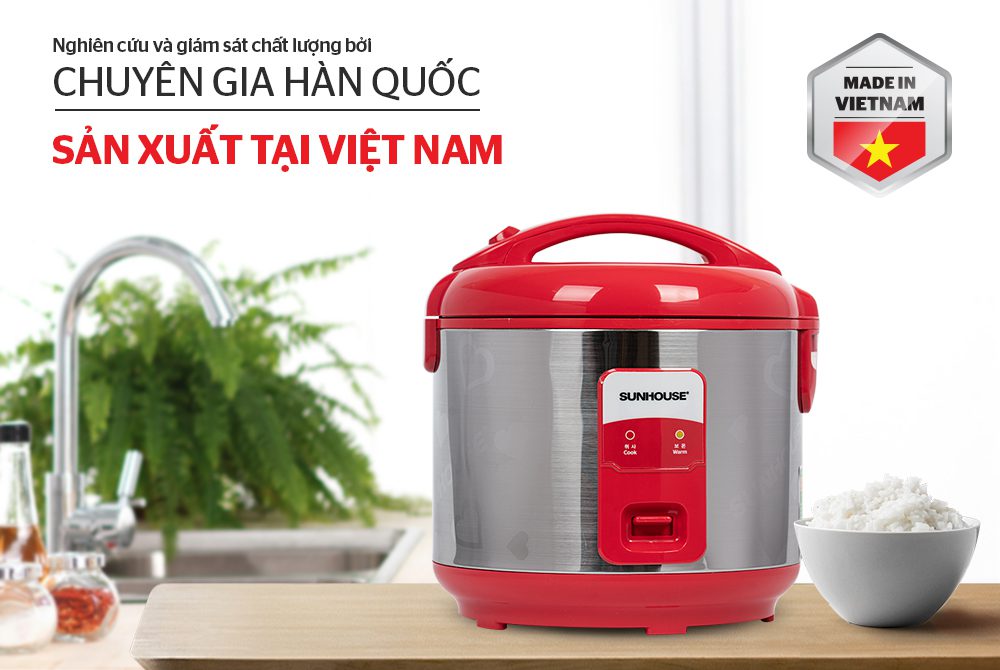 NỒI CƠM ĐIỆN 1.8L CHÍNH HÃNG SUNHOUSE SH18S 1