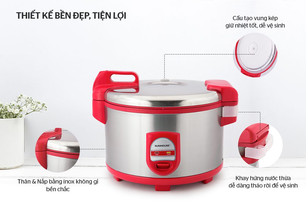 NỒI CƠM ĐIỆN 5.6L CHÍNH HÃNG SUNHOUSE SH866 3