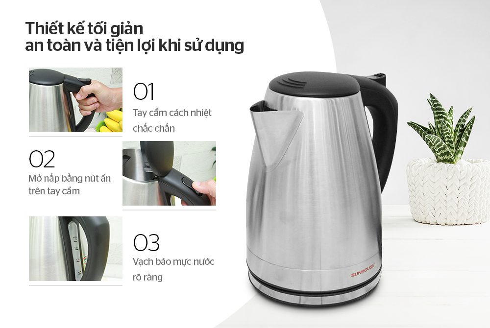 Ấm siêu tốc inox CHÍNH HÃNG SUNHOUSE SHD1370 004