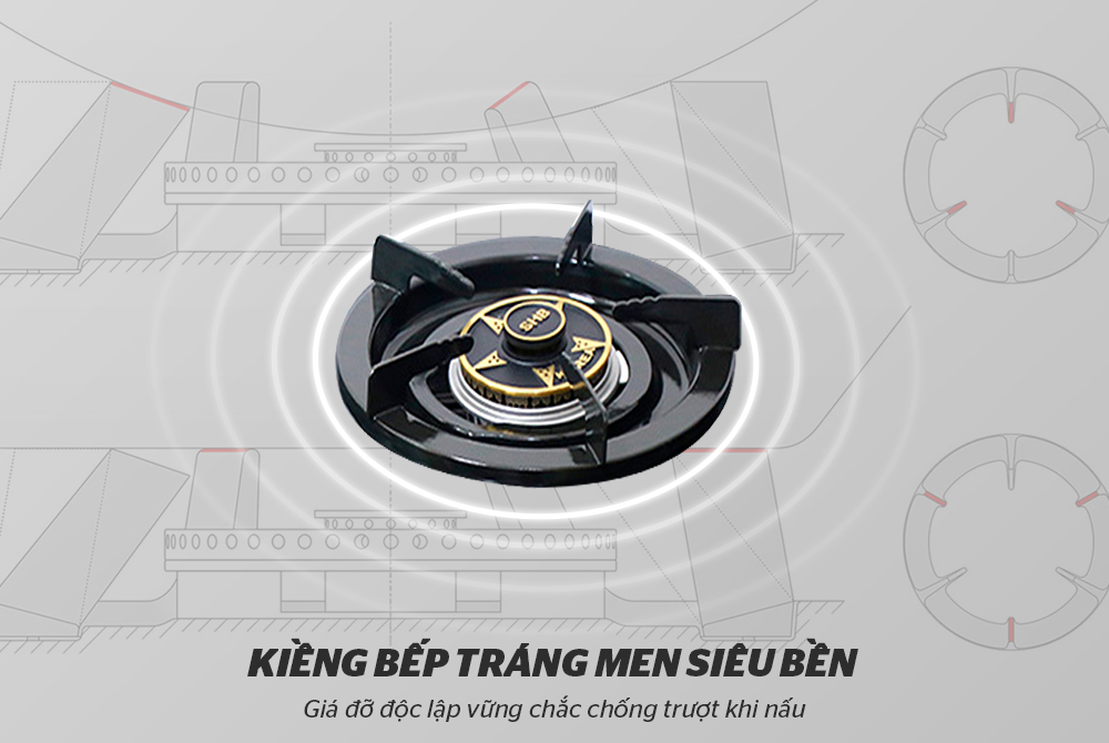 BẾP GAS DƯƠNG MẶT MEN CHÍNH HÃNG SUNHOUSE MAMA MMB0985 2
