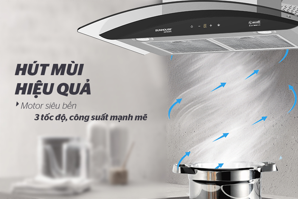 MÁY HÚT MÙI CAO CẤP KÍNH CONG CHÍNH HÃNG SUNHOUSE MAMA MMB6682-70 3