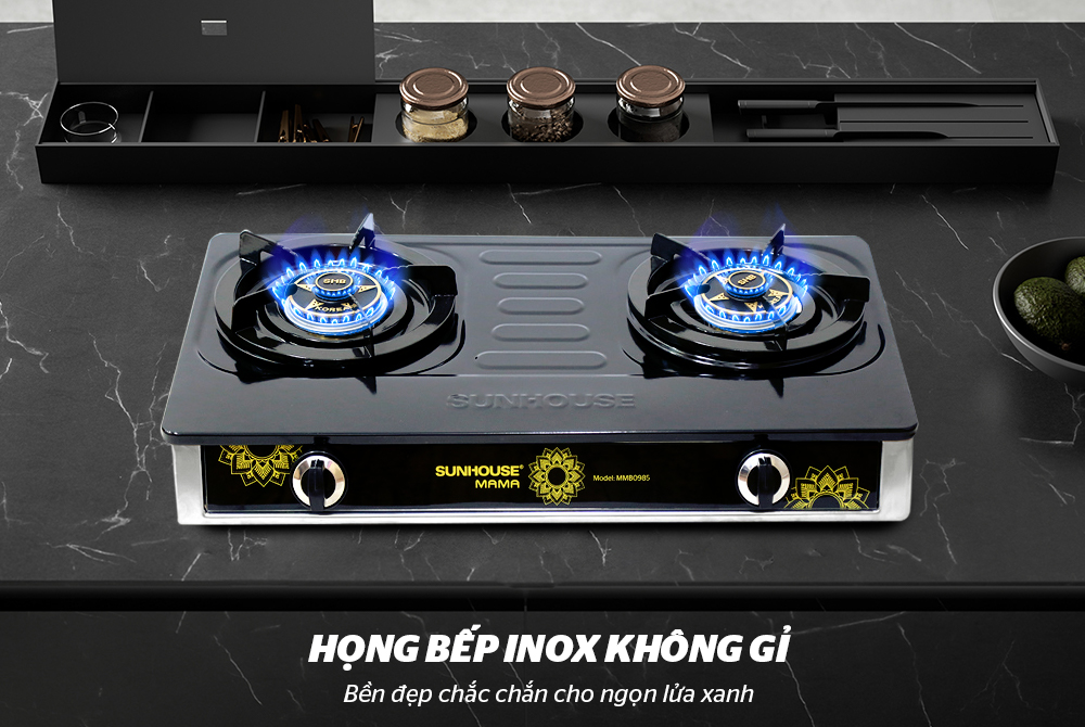 BẾP GAS DƯƠNG MẶT MEN CHÍNH HÃNG SUNHOUSE MAMA MMB0985 3