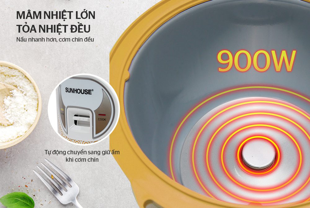 NỒI CƠM ĐIỆN 2.8L CHÍNH HÃNG SUNHOUSE SH830 5