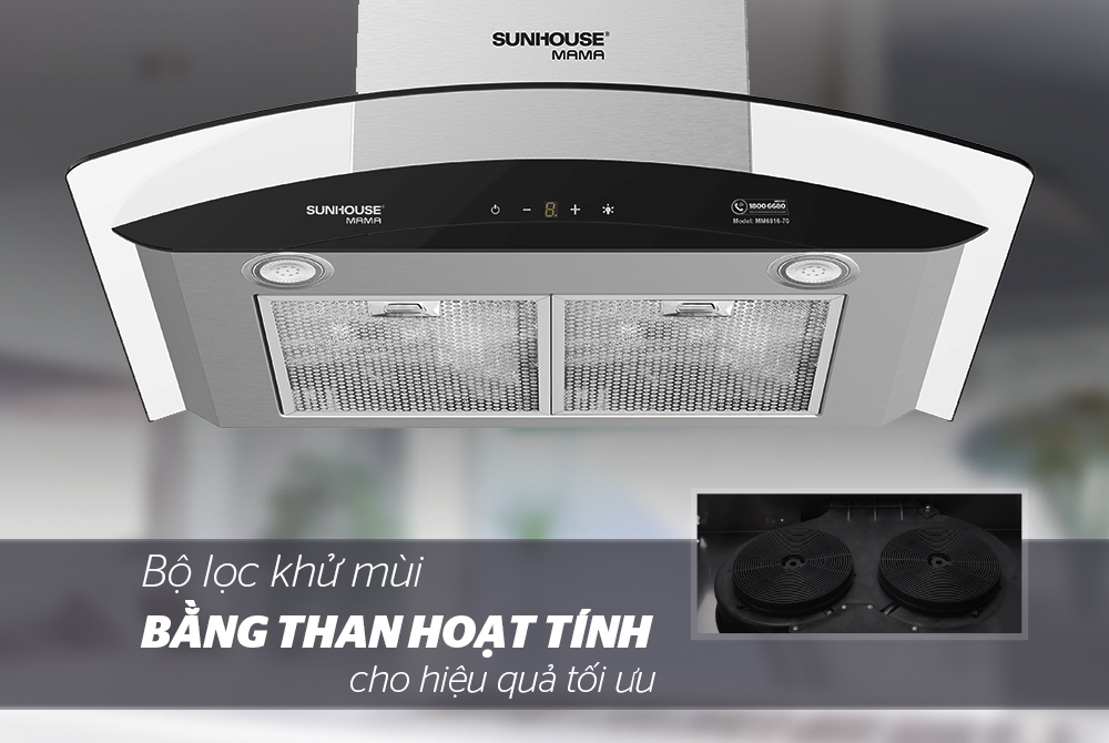 MÁY HÚT MÙI CAO CẤP KÍNH CONG CHÍNH HÃNG SUNHOUSE MAMA MMB6682-70 4