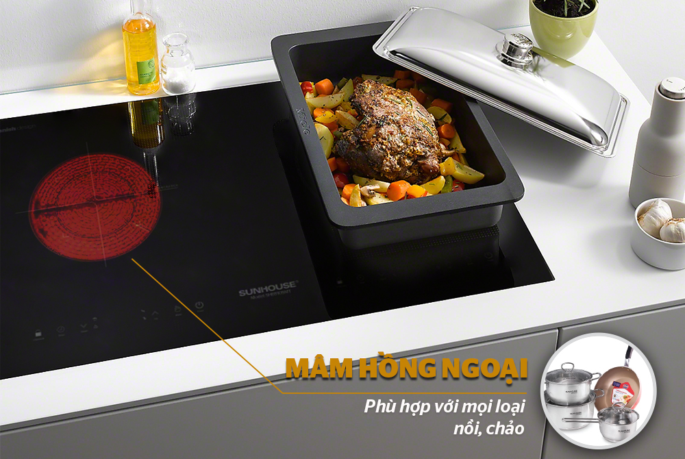 BẾP ĐÔI ĐIỆN TỪ HỒNG NGOẠI CHÍNH HÃNG SUNHOUSE SHB9105MT 5