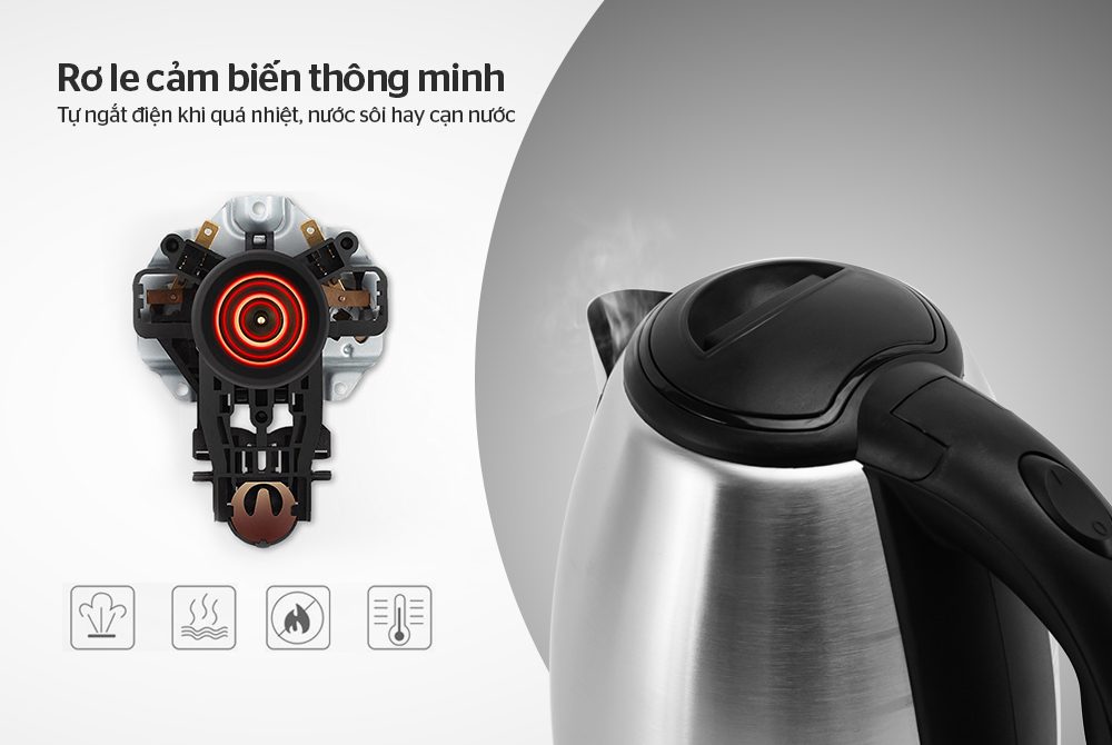 Ấm siêu tốc inox CHÍNH HÃNG SUNHOUSE SHD1182 007