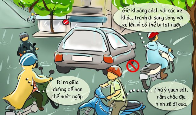 7 nguyên tắc đi đường an toàn ngày mưa bão 4