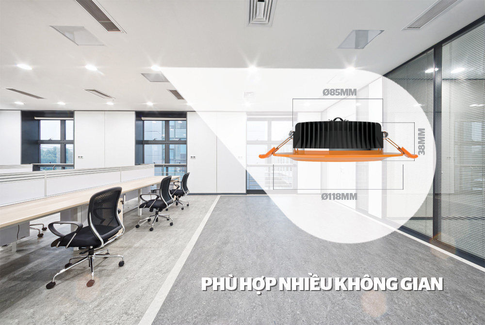 DOWNLIGHT MẶT CONG VÀNG 3 MÀU CHÍNH HÃNG SUNHOUSE SHE-DL05-3/7W-MCV 4