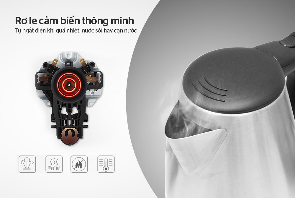 Ấm siêu tốc inox CHÍNH HÃNG SUNHOUSE SHD1370 008