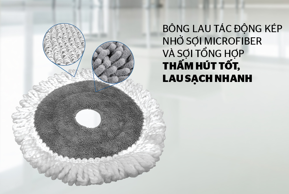 CÂY LAU NHÀ XOAY 360 ĐỘ CHÍNH HÃNG SUNHOUSE THẾ HỆ MỚI KS-MO260IO 4