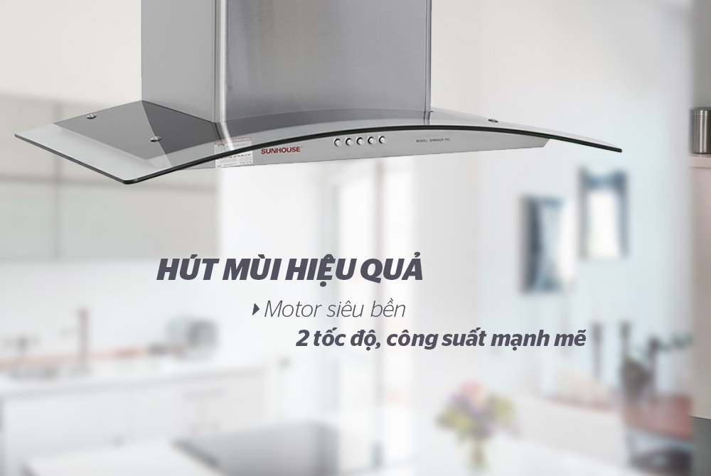 MÁY HÚT MÙI KÍNH CONG CHÍNH HÃNG SUNHOUSE SHB6629-70C 4