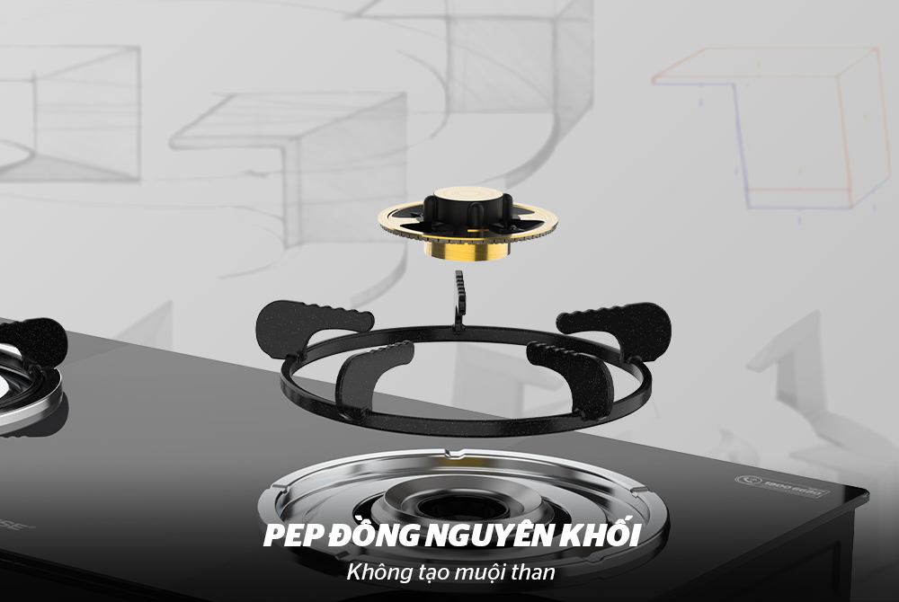 BẾP GAS DƯƠNG KÍNH CHÍNH HÃNG SUNHOUSE SHB3213 24