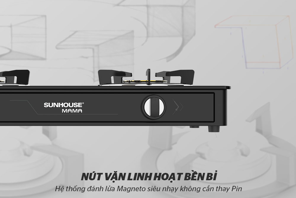 BẾP GAS DƯƠNG KÍNH CHÍNH HÃNG SUNHOUSE MAMA MMB0911 3