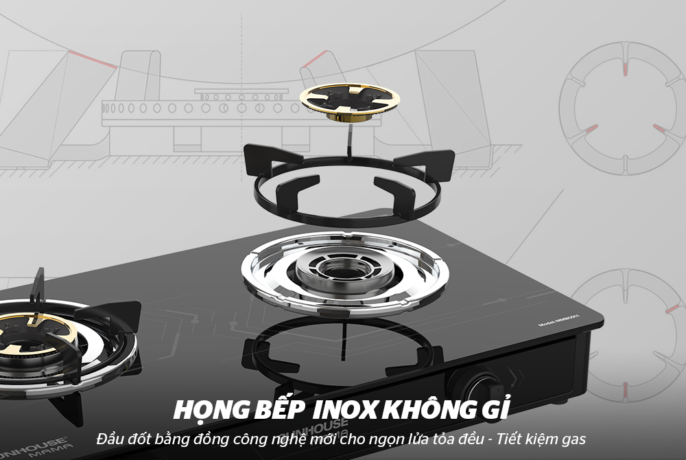 BẾP GAS DƯƠNG KÍNH CHÍNH HÃNG SUNHOUSE MAMA MMB0911 2