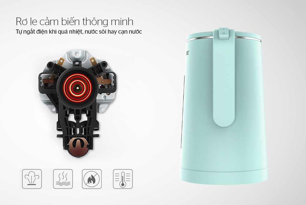 ẤM SIÊU TỐC INOX 2 LỚP 1.8L CHÍNH HÃNG SUNHOUSE SHD1351 7