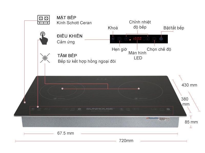 Bếp từ CHÍNH HÃNG SUNHOUSE nào đáng mua trong mức giá 10 triệu? 05