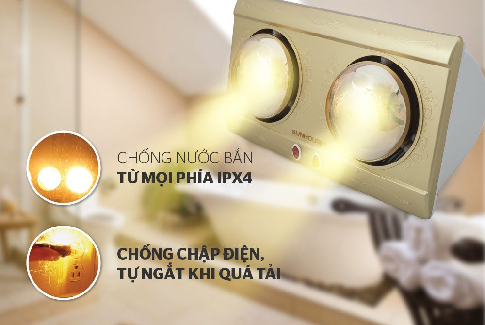 Đèn sưởi phòng tắm CHÍNH HÃNG SUNHOUSE SHD3812 04