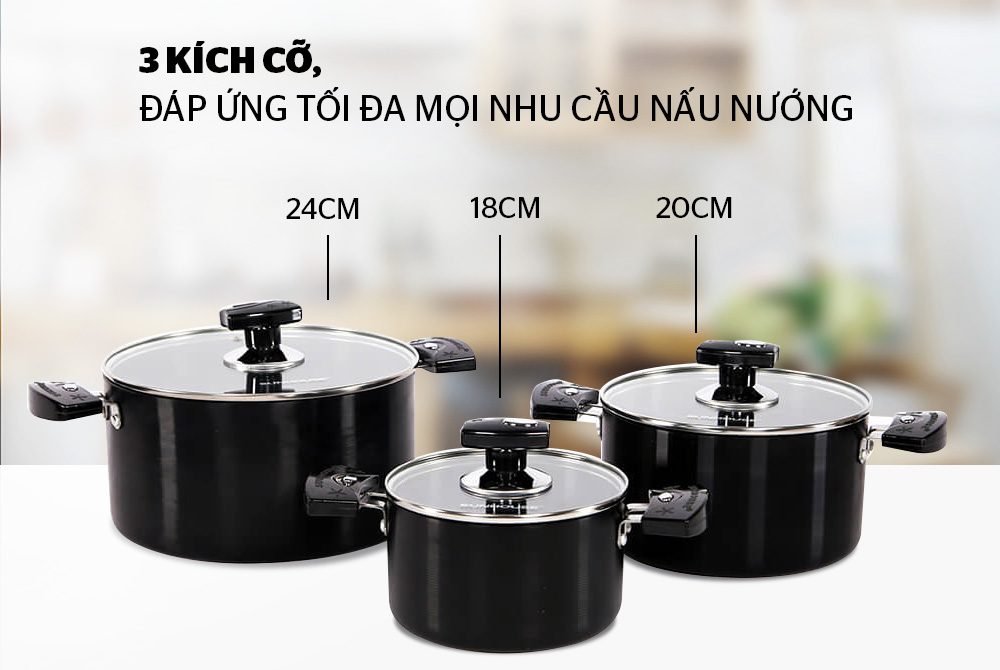 Bộ nồi Anod CHÍNH HÃNG SUNHOUSE SH8937 05