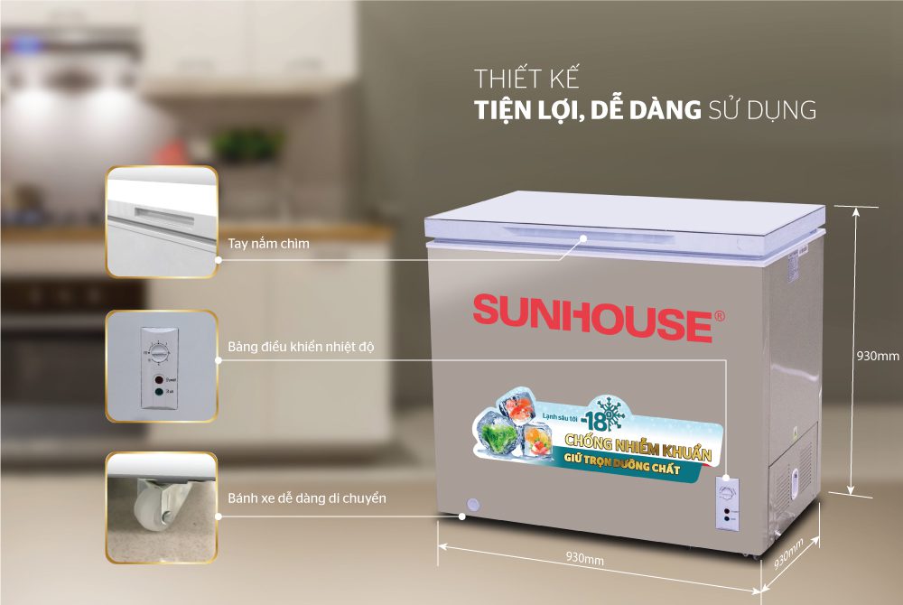 Tủ đông 1 ngăn 1 cánh CHÍNH HÃNG SUNHOUSE SHR-F1233W1 5