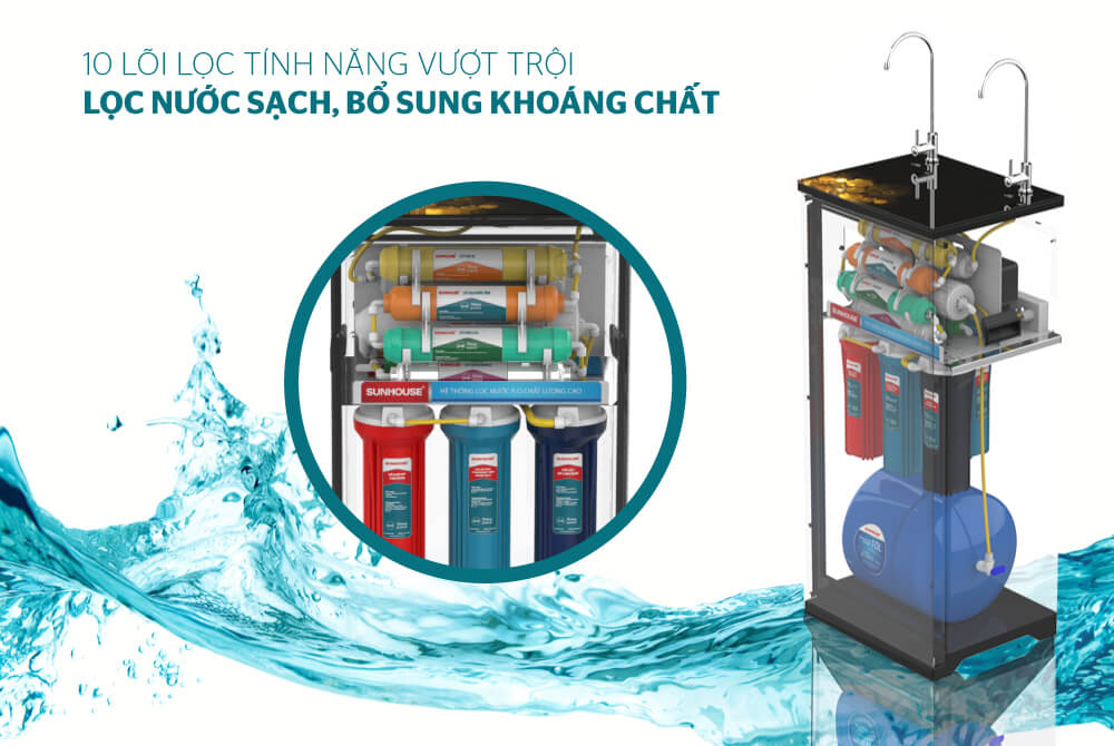 Máy lọc nước 10 lõi CHÍNH HÃNG SUNHOUSE– sự lựa chọn hoàn hảo cho nhu cầu lọc nước tại gia đình 3