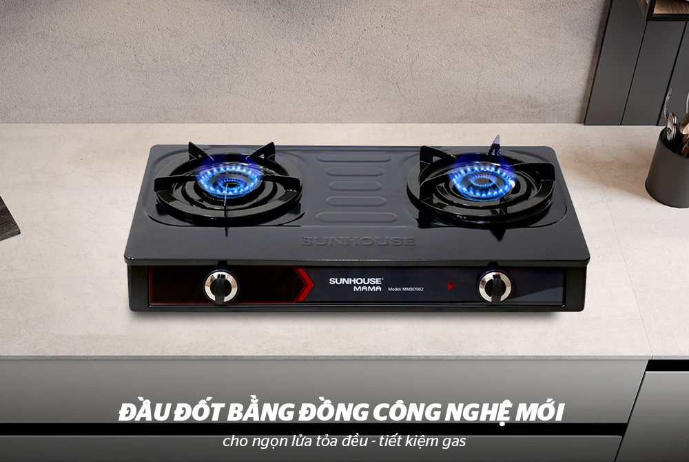 BẾP GAS DƯƠNG MẶT MEN CHÍNH HÃNG SUNHOUSE MAMA MMB0982 4