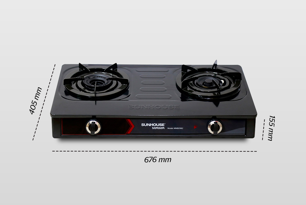 BẾP GAS DƯƠNG MẶT MEN CHÍNH HÃNG SUNHOUSE MAMA MMB0982 6