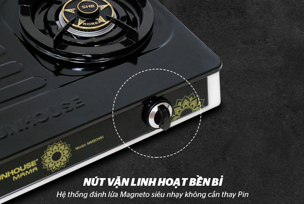 BẾP GAS DƯƠNG MẶT MEN CHÍNH HÃNG SUNHOUSE MAMA MMB0985 5