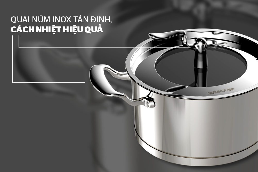 Bộ nồi inox 5 đáy CHÍNH HÃNG SUNHOUSE SHG2503MSA 3