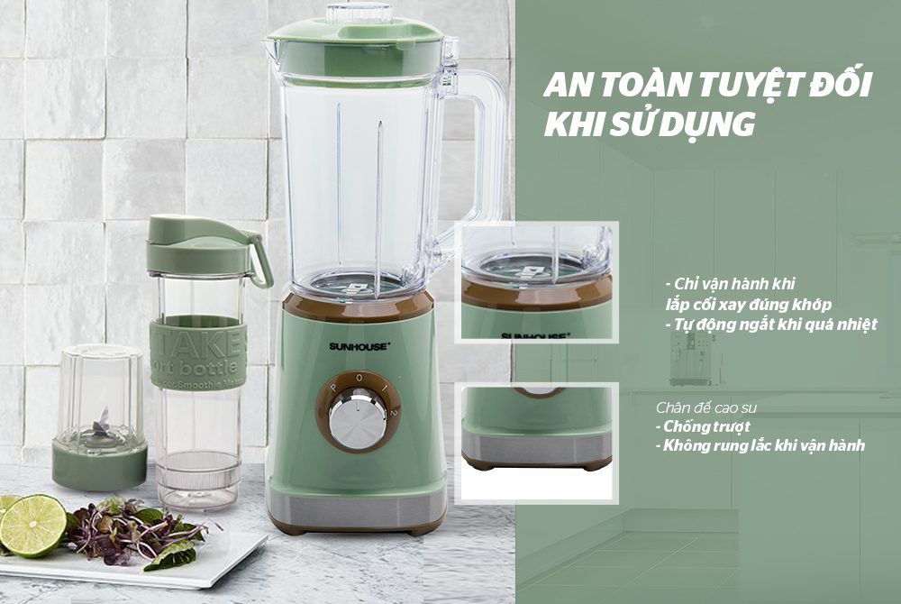 Máy xay sinh tố đa năng CHÍNH HÃNG SUNHOUSE SHD5315G 8