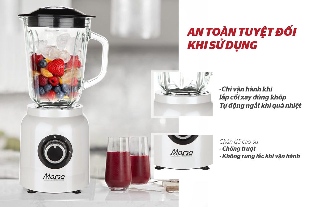 MÁY XAY SINH TỐ  ĐA NĂNG CHÍNH HÃNG SUNHOUSE MAMA SHD5353W 8