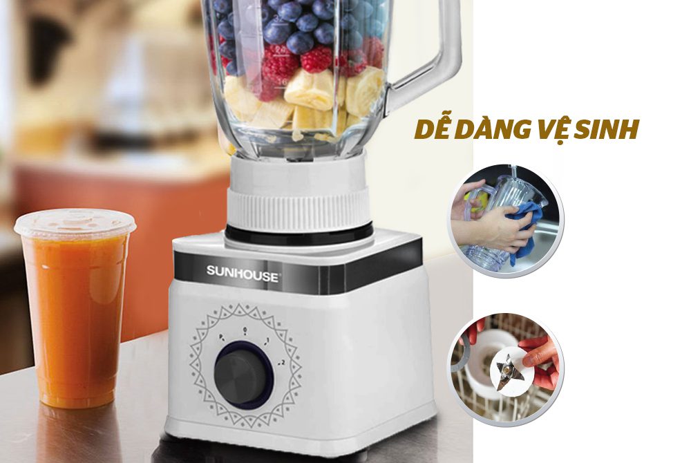 MÁY XAY SINH TỐ 3 CỐI CHÍNH HÃNG SUNHOUSE SHD5582W 8