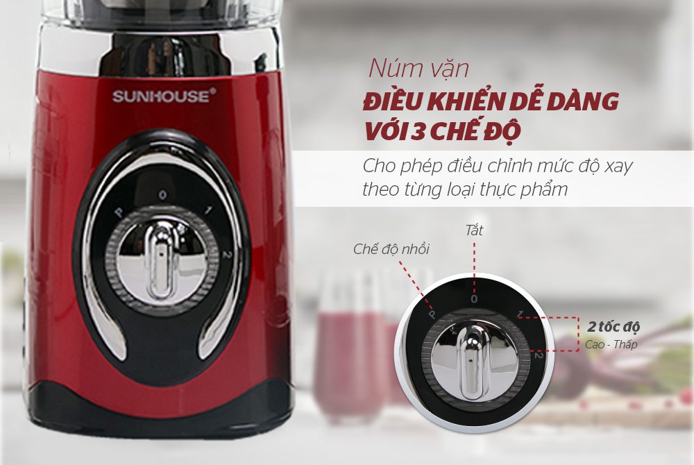 MÁY XAY SINH TỐ ĐA NĂNG CHÍNH HÃNG SUNHOUSE SHD5323R ĐỎ 4