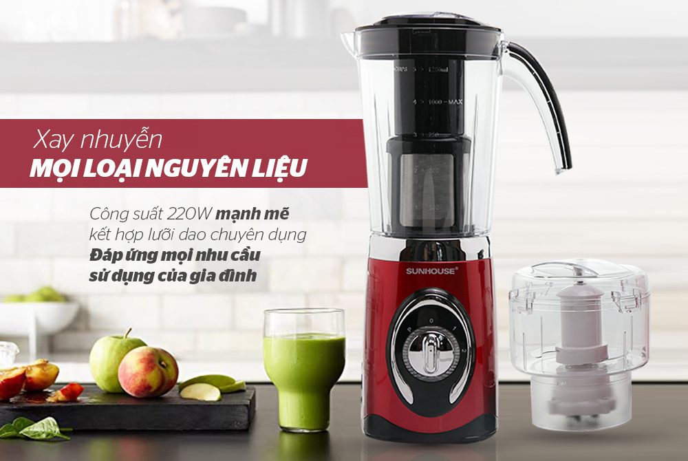 MÁY XAY SINH TỐ ĐA NĂNG CHÍNH HÃNG SUNHOUSE SHD5323R ĐỎ 5