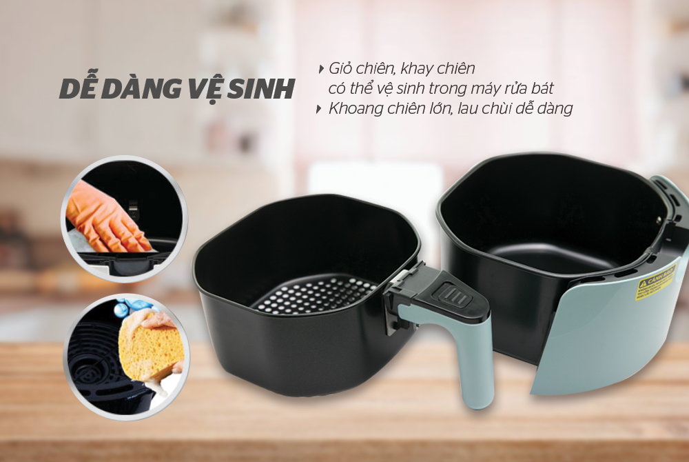 Mẹo dùng nồi chiên không dầu tốt, bền đẹp theo thời gian 2