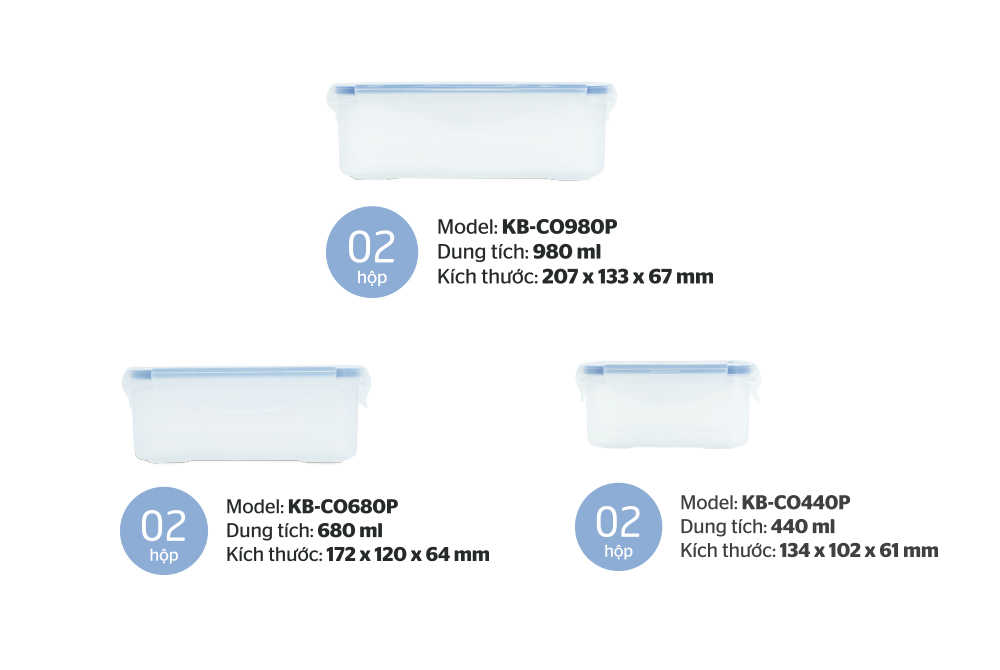image-20200625145001-5 BỘ 6 HỘP BẢO QUẢN THỰC PHẨM NGĂN MÁT BIOZONE BASIC KB-CO6P01 5