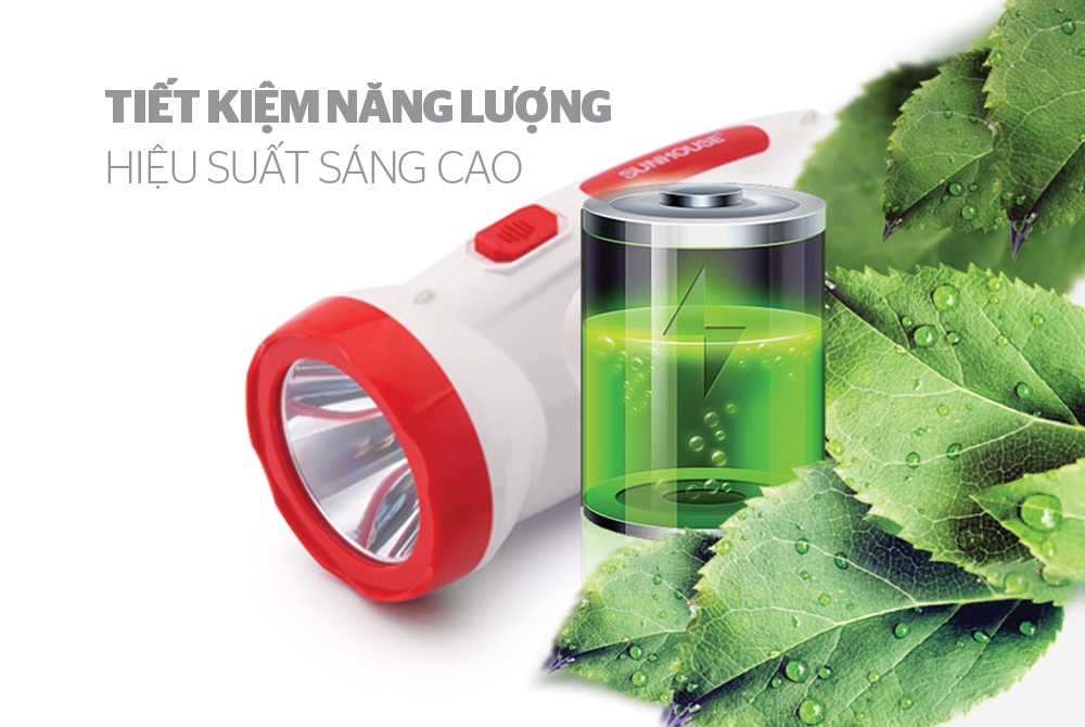ĐÈN PIN XÁCH TAY 2 CHỨC NĂNG CHÍNH HÃNG SUNHOUSE SHE-8000 4