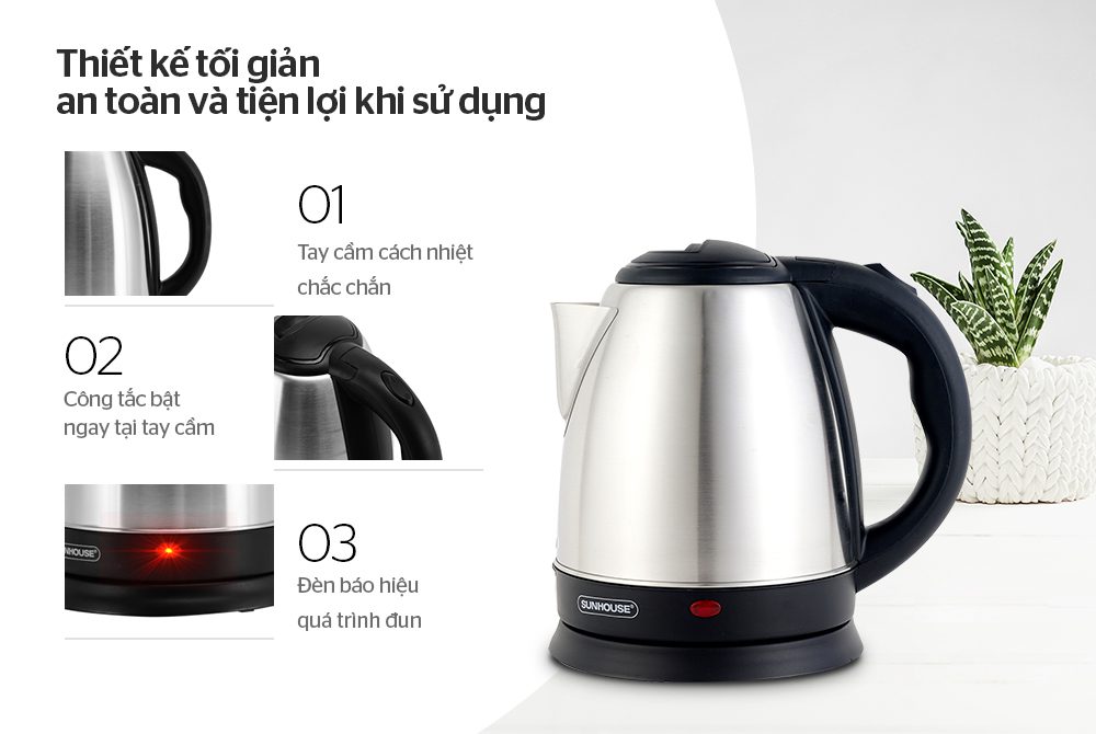 ẤM SIÊU TỐC 1.5 L CHÍNH HÃNG SUNHOUSE SHD1057 3