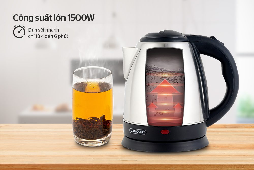 ẤM SIÊU TỐC 1.5 L CHÍNH HÃNG SUNHOUSE SHD1057 5