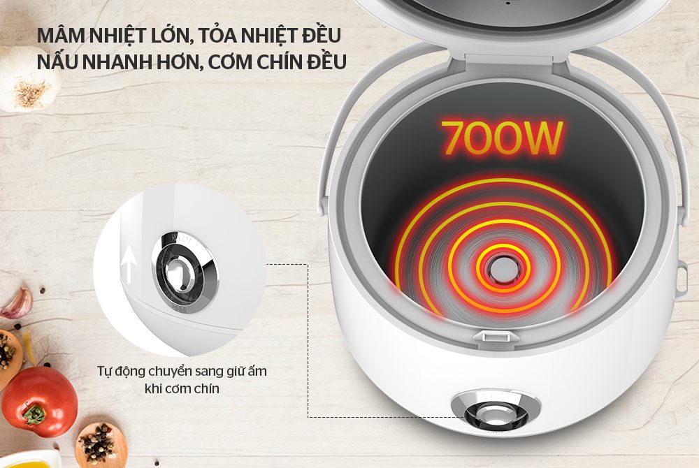 NỒI CƠM ĐIỆN 1.8 L CHÍNH HÃNG SUNHOUSE SHD8606 4