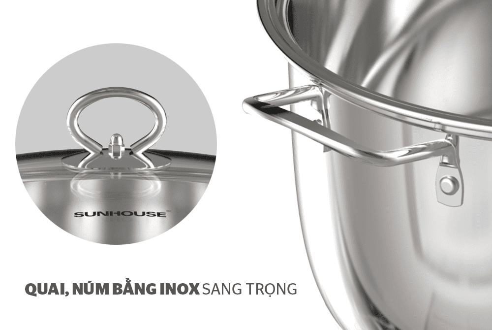 BỘ NỒI INOX 5 ĐÁY CHÍNH HÃNG SUNHOUSE SH788 3