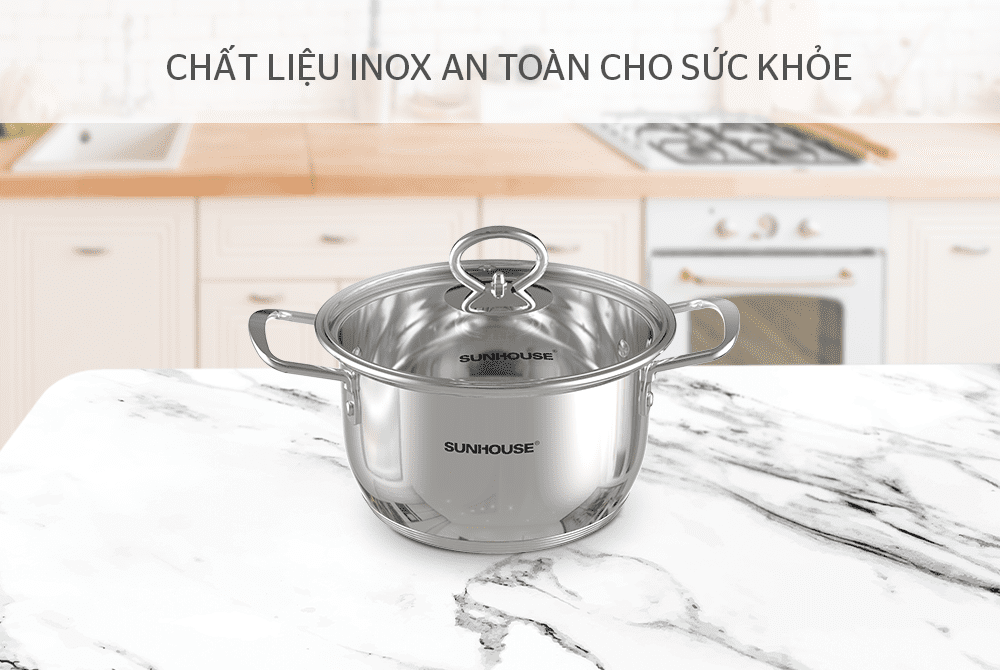 NỒI INOX 5 ĐÁY CHÍNH HÃNG SUNHOUSE SHG788-16 2
