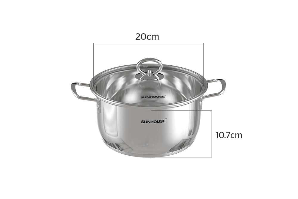 NỒI INOX 5 ĐÁY CHÍNH HÃNG SUNHOUSE SHG788-20 6