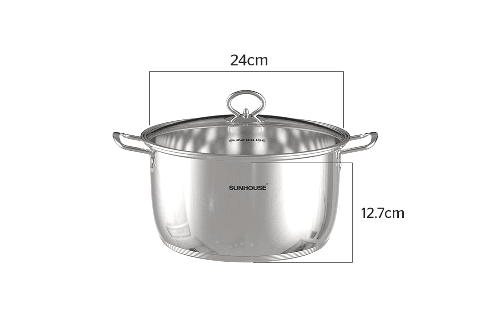 NỒI INOX 5 ĐÁY CHÍNH HÃNG SUNHOUSE SHG788-24 6
