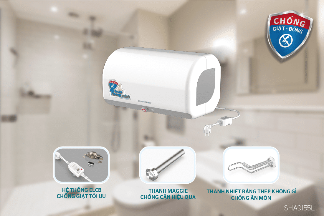 BÌNH NƯỚC NÓNG 15L CHÍNH HÃNG SUNHOUSE SHA9155L 3