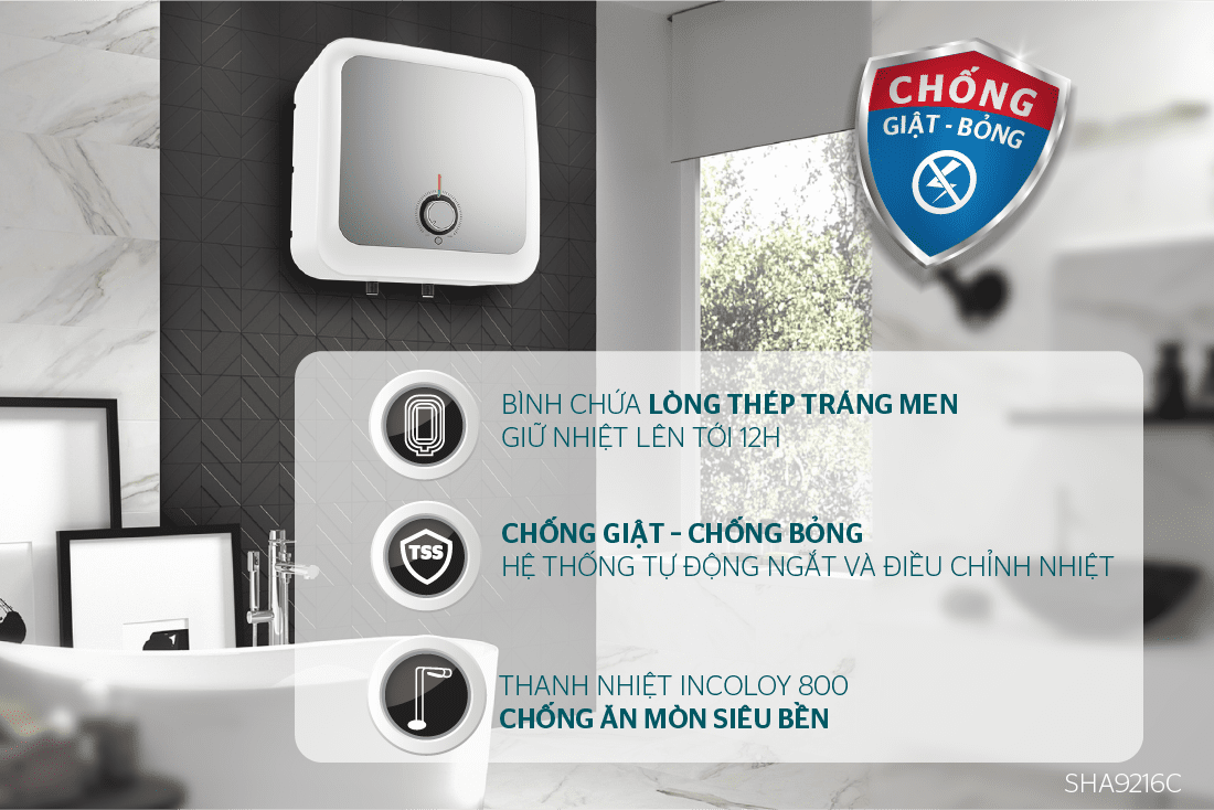 BÌNH NƯỚC NÓNG 28L CHÍNH HÃNG SUNHOUSE SHA9216C 2
