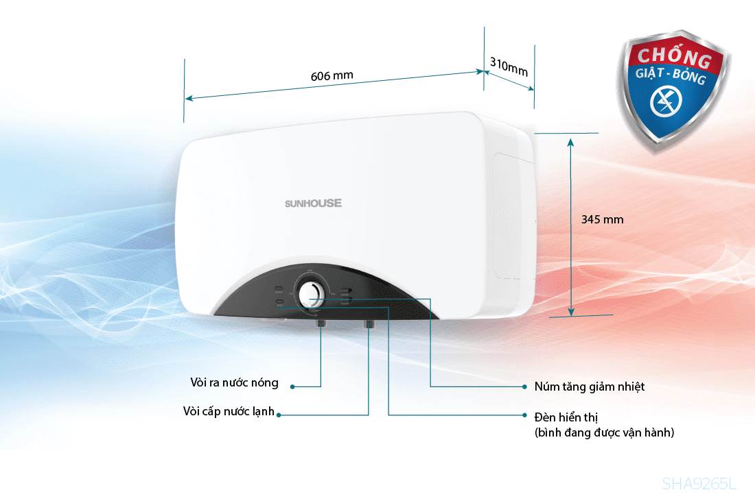 BÌNH NƯỚC NÓNG 20L CHÍNH HÃNG SUNHOUSE SHA9265L 4