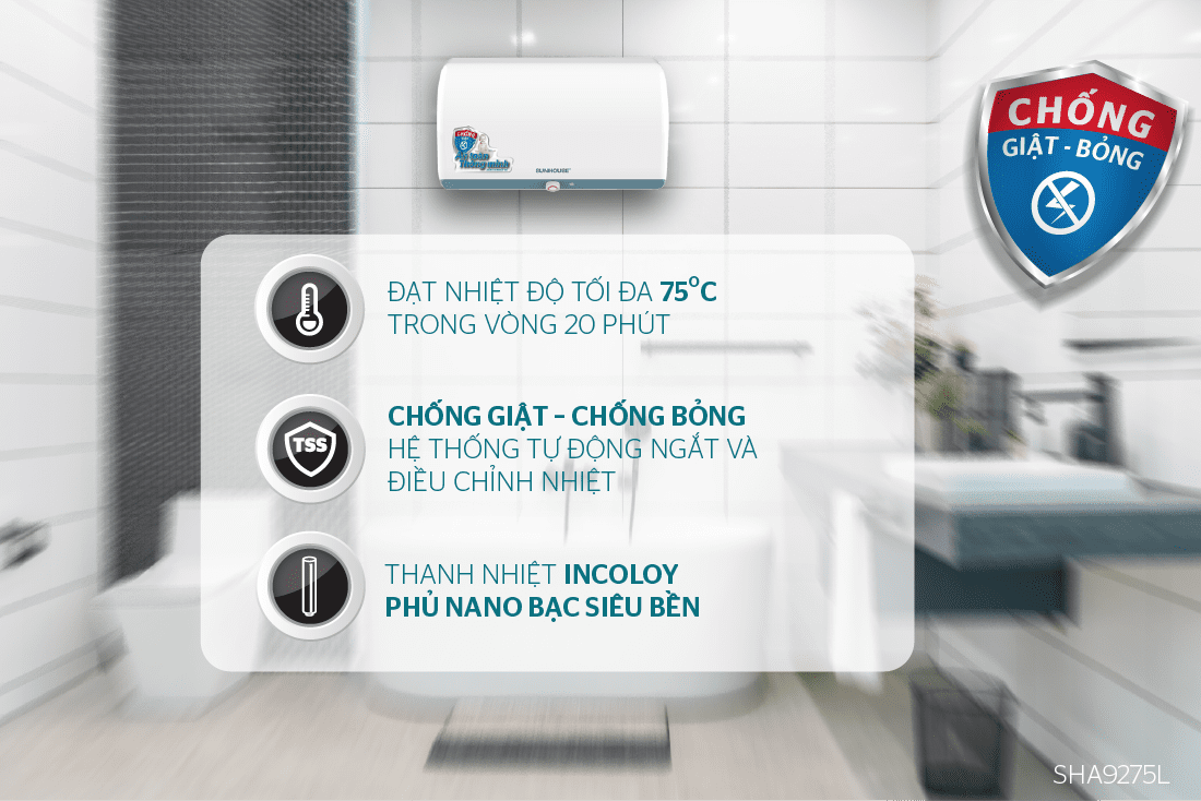 BÌNH NƯỚC NÓNG 20L CHÍNH HÃNG SUNHOUSE SHA9275L 2