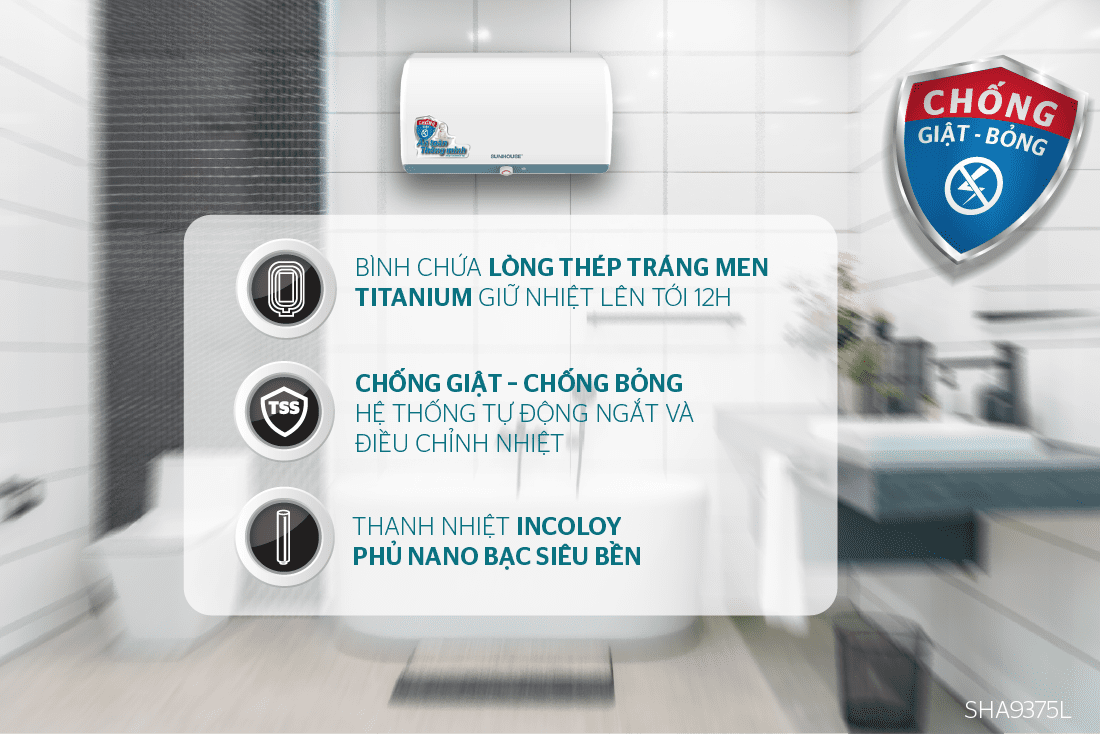 BÌNH NƯỚC NÓNG 30L CHÍNH HÃNG SUNHOUSE SHA9375L 2