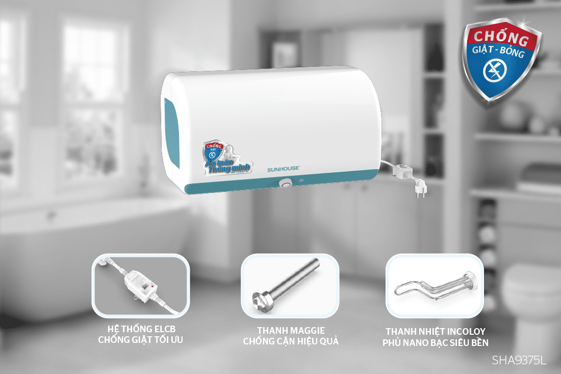 BÌNH NƯỚC NÓNG 30L CHÍNH HÃNG SUNHOUSE SHA9375L 3